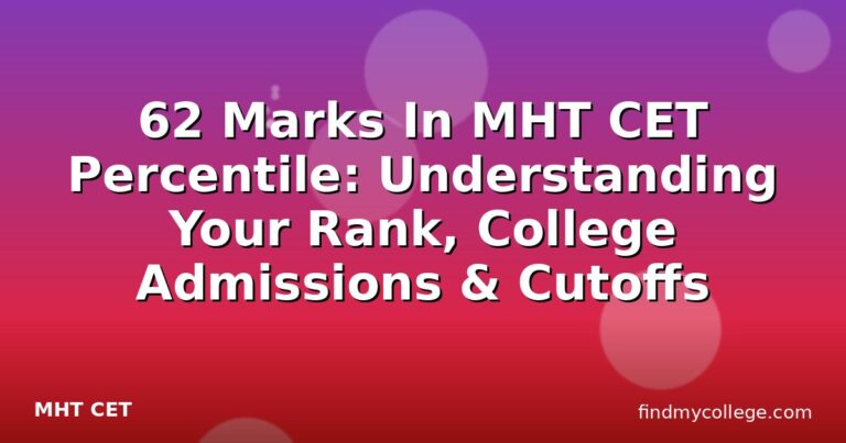 62 Marks In MHT CET Percentile: Understanding Your Rank, College Admissions & Cutoffs