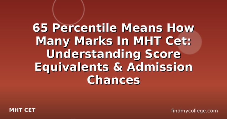 65 Percentile Means How Many Marks In MHT Cet: Understanding Score Equivalents & Admission Chances