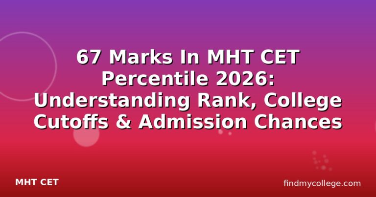 67 Marks In MHT CET Percentile 2026: Understanding Rank, College Cutoffs & Admission Chances