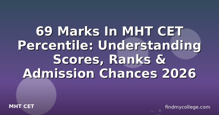 69 Marks In MHT CET Percentile: Understanding Scores, Ranks & Admission Chances 2026
