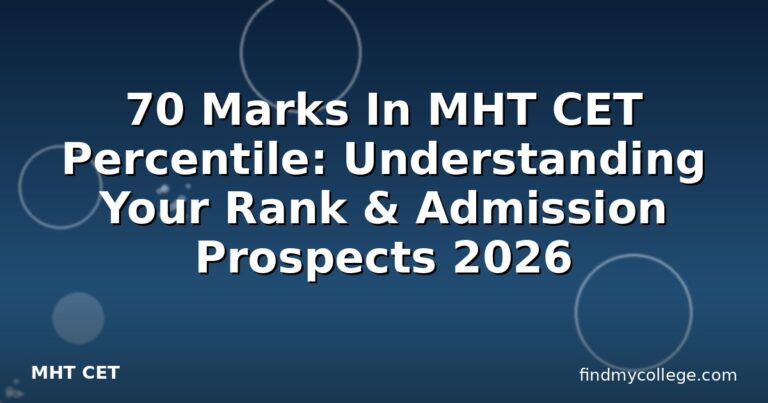 70 Marks In MHT CET Percentile: Understanding Your Rank & Admission Prospects 2026