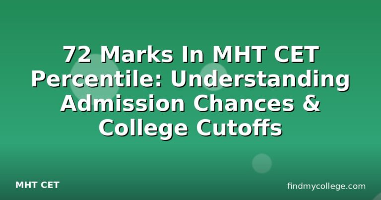 72 Marks In MHT CET Percentile: Understanding Admission Chances & College Cutoffs