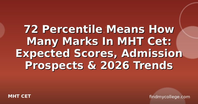 72 Percentile Means How Many Marks In MHT Cet: Expected Scores, Admission Prospects & 2026 Trends