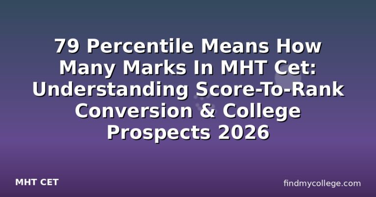 79 Percentile Means How Many Marks In MHT Cet: Understanding Score-To-Rank Conversion & College Prospects 2026