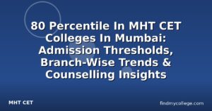 80 Percentile In MHT CET Colleges In Mumbai: Admission Thresholds, Branch-Wise Trends & Counselling Insights