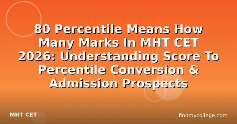 80 Percentile Means How Many Marks In MHT CET 2026: Understanding Score To Percentile Conversion & Admission Prospects