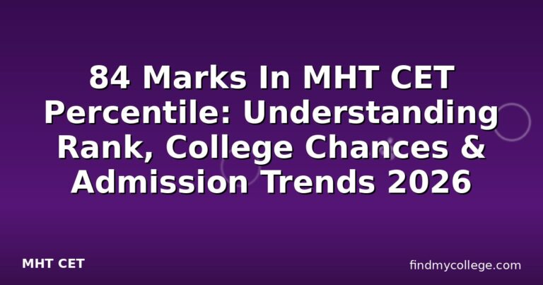 84 Marks In MHT CET Percentile: Understanding Rank, College Chances & Admission Trends 2026