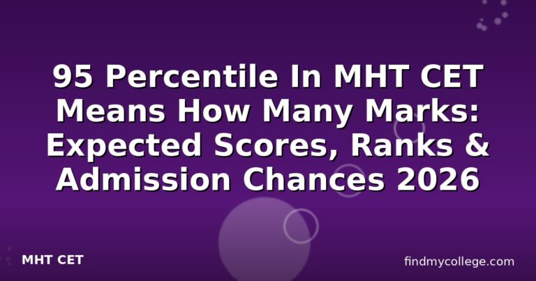 95 Percentile In MHT CET Means How Many Marks: Expected Scores, Ranks & Admission Chances 2026