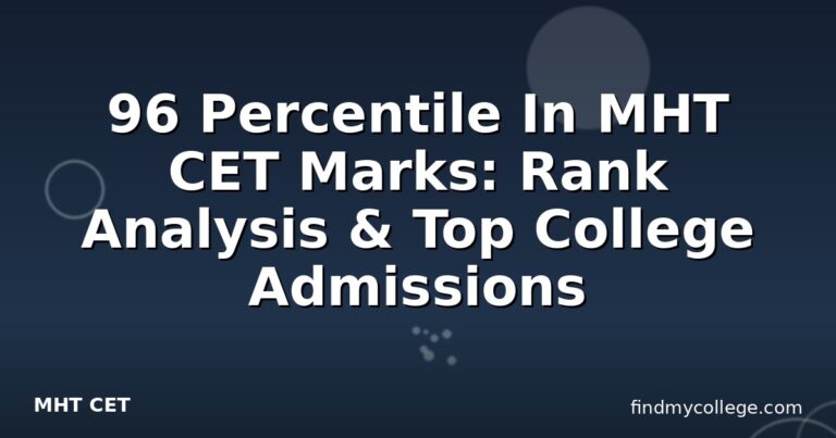 96 Percentile In MHT CET Marks: Rank Analysis & Top College Admissions