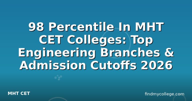98 Percentile In MHT CET Colleges: Top Engineering Branches & Admission Cutoffs 2026