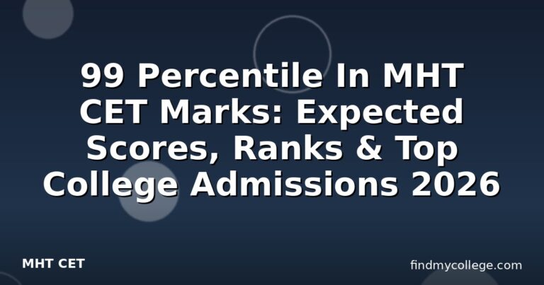 99 Percentile In MHT CET Marks: Expected Scores, Ranks & Top College Admissions 2026
