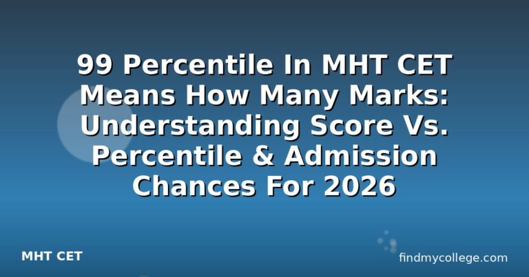 99 Percentile In MHT CET Means How Many Marks: Understanding Score Vs. Percentile & Admission Chances For 2026