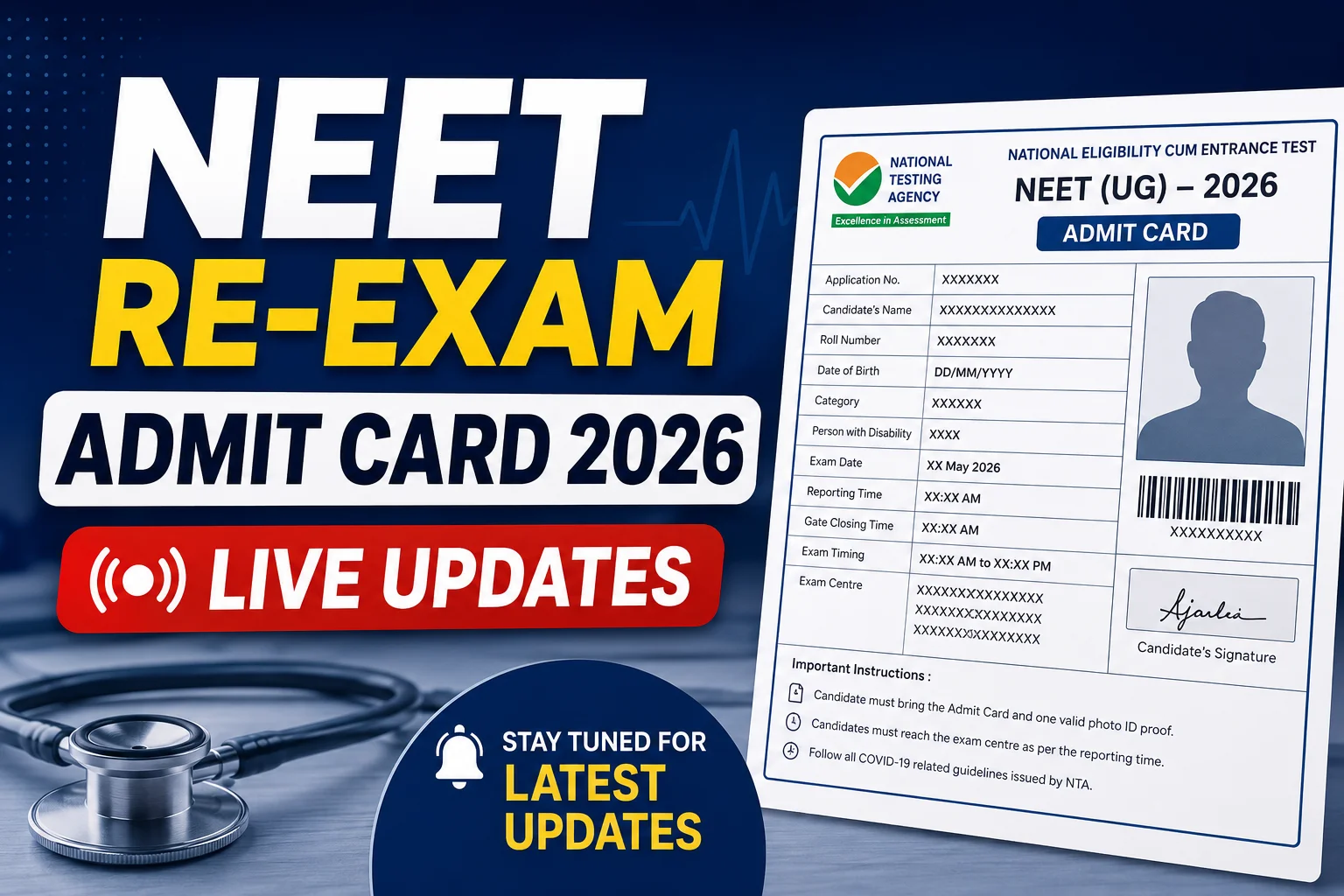 NEET Re-Exam Admit Card 2026 Live Updates