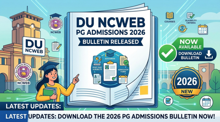 DU NCWEB PG Admissions 2026: Bulletin Released,
