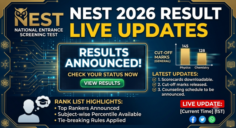 NEST 2026 Result Live Updates