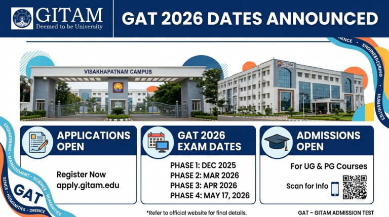 GITAM University Announces GAT Dates 2026 for Upcoming Session