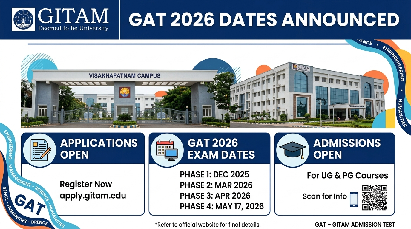 GITAM University Announces GAT Dates 2026 for Upcoming Session