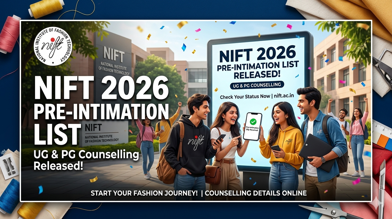 NIFT 2026 Pre-Intimation List for UG & PG Counselling Released