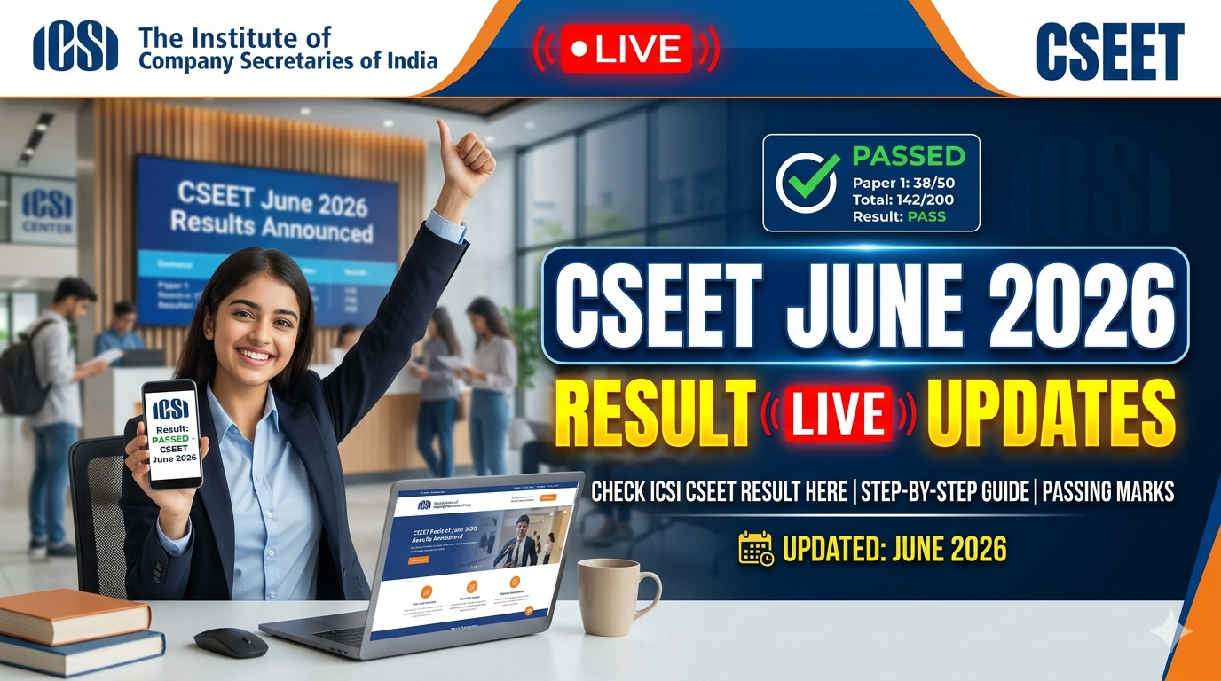 CSEET June Result 2026 LIVE Updates