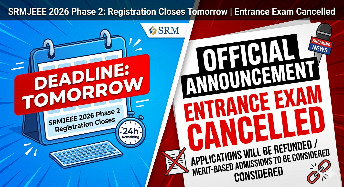 SRMJEEE 2026 Phase 2 Registration Closes Tomorrow