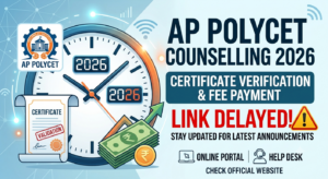 AP POLYCET Counselling 2026: Certificate Verification & Fee Payment Link Delayed; Candidates Asked to Wait