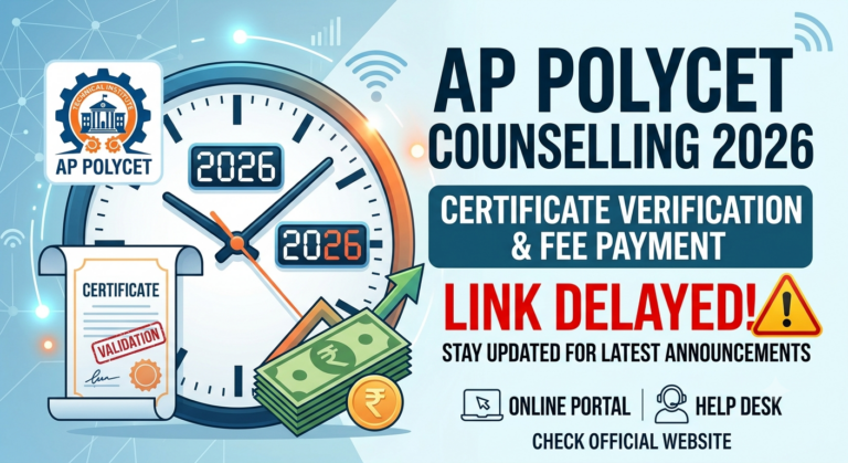 AP POLYCET Counselling 2026: Certificate Verification & Fee Payment Link Delayed; Candidates Asked to Wait