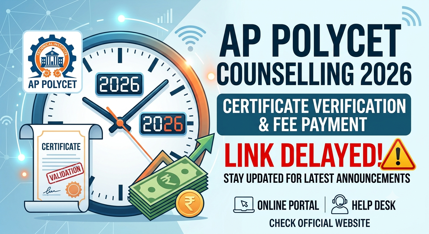 AP POLYCET Counselling 2026: Certificate Verification & Fee Payment Link Delayed; Candidates Asked to Wait
