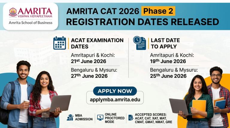 Amrita CAT 2026 Phase 2 Registration Dates Released