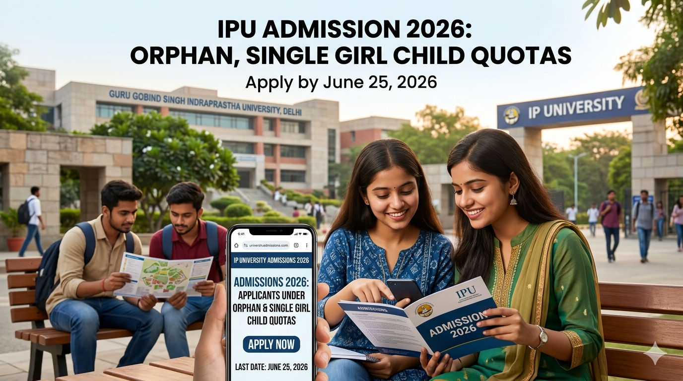 Conversation with Gemini IP University Admission 2026 Begins Under Orphan, Single Girl Child Quotas Till June 25