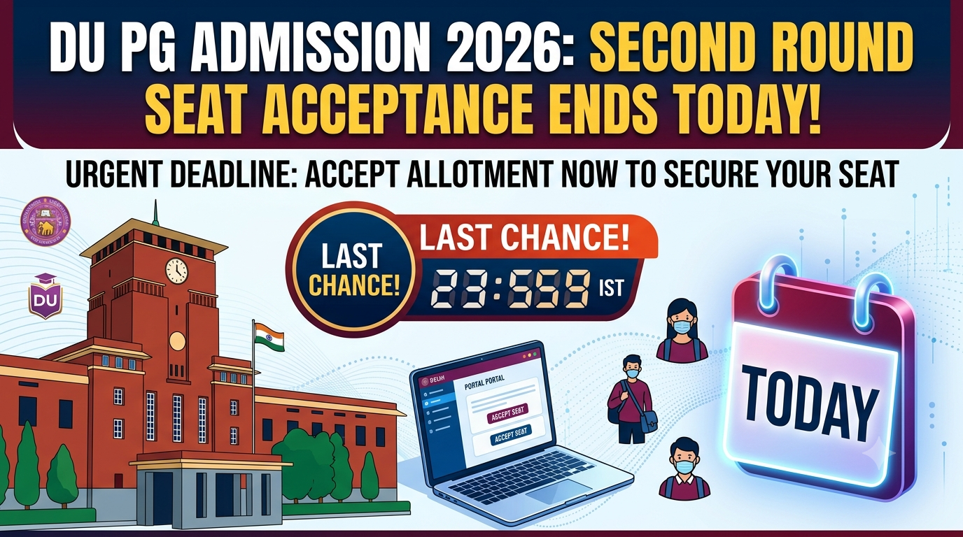 DU PG Admission 2026: Second Round Seat Acceptance Ends Today