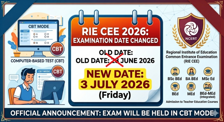 RIE CEE 2026 Exam Date Changed: