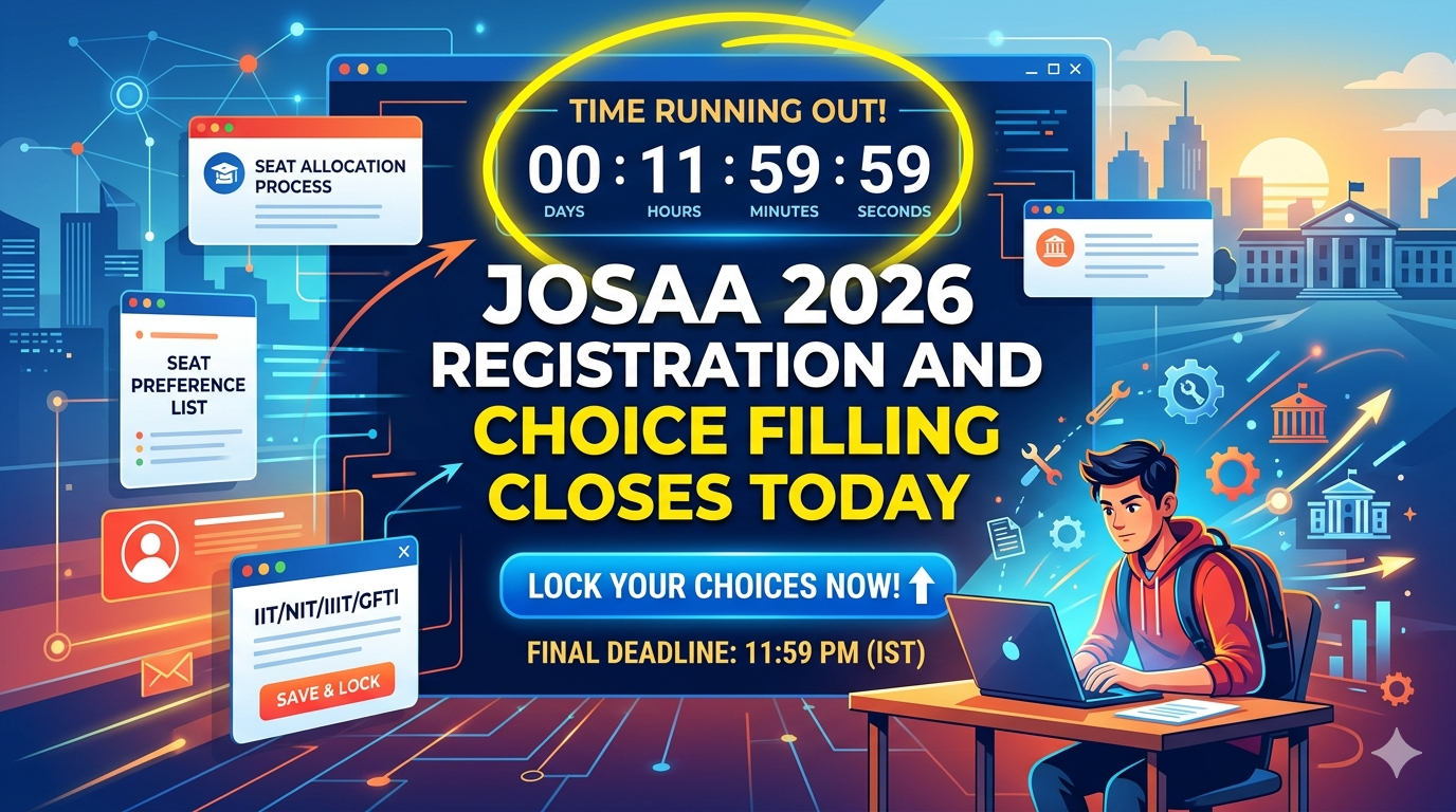 JoSAA 2026 Registration and Choice Filling Closes Today;