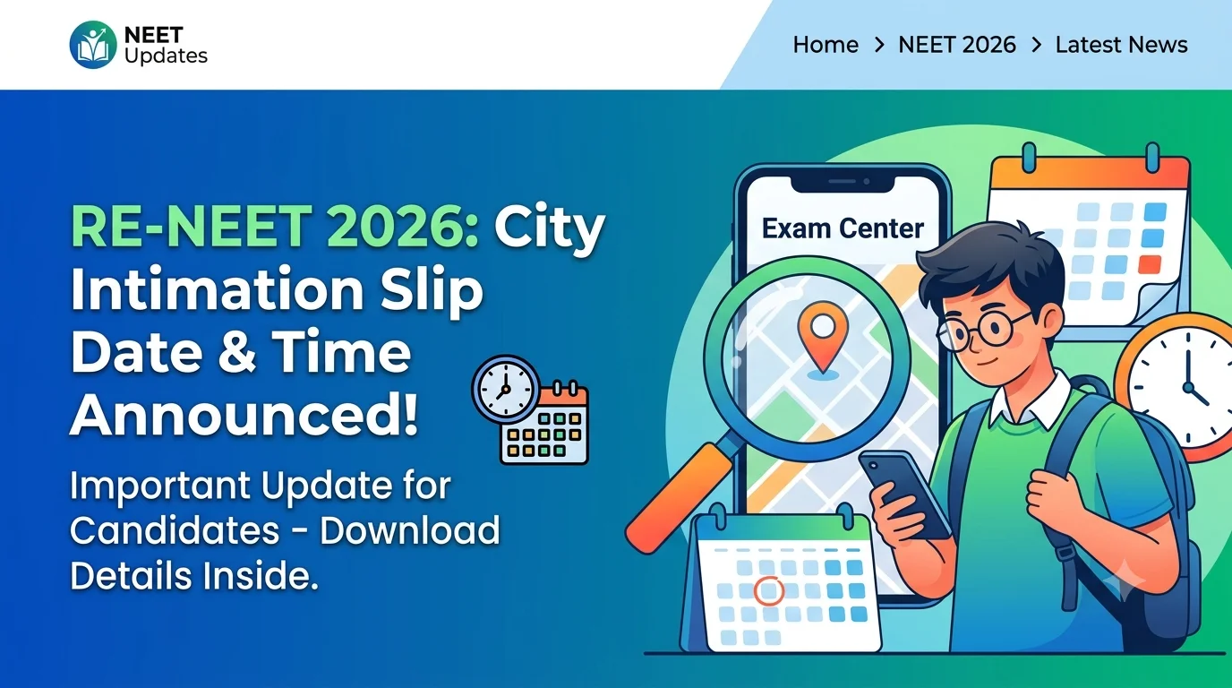 RE NEET 2026 City Intimation Slip Date & Time