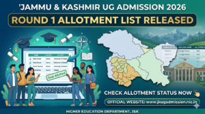Jammu Kashmir UG Admission 2026 Round 1 Allotment List Released