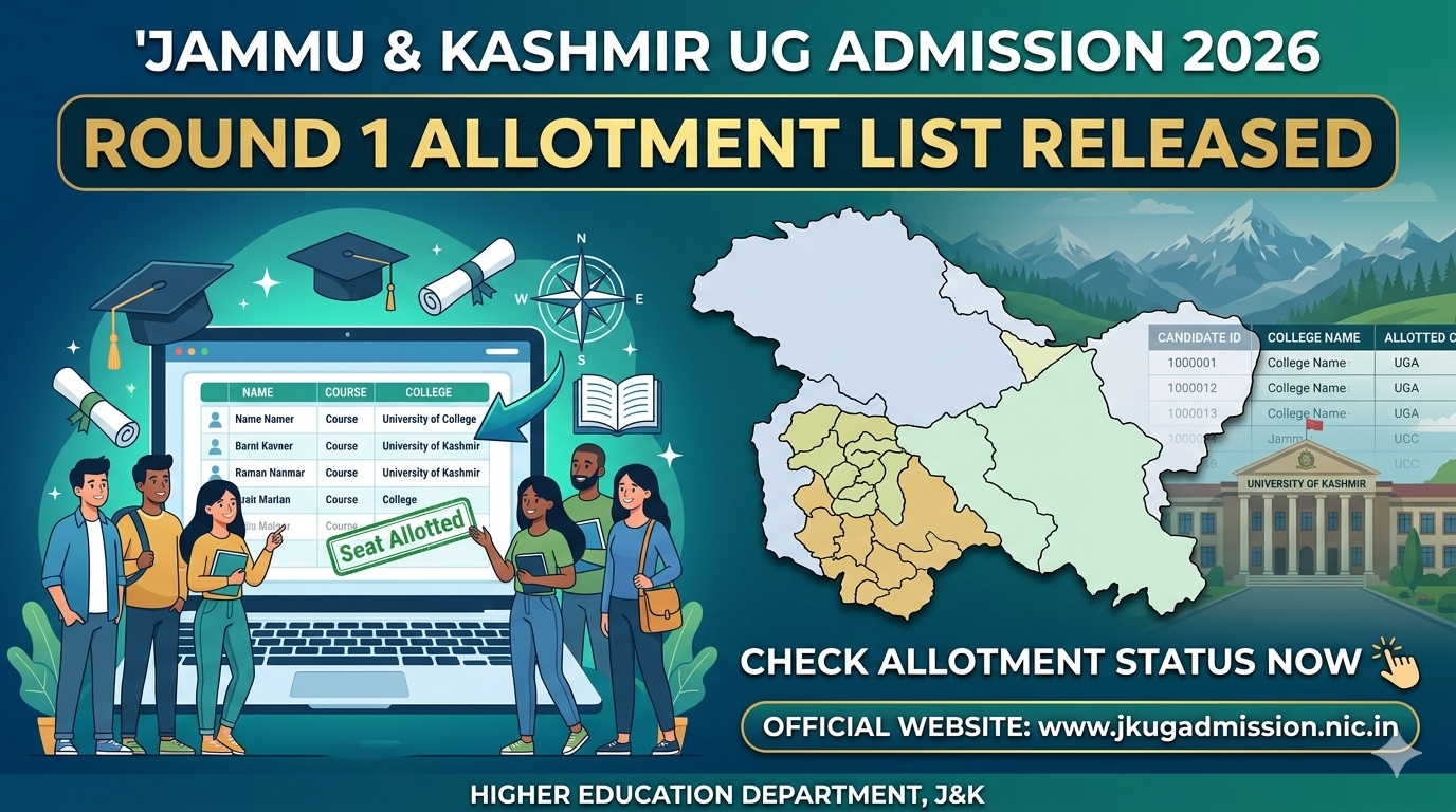 Jammu Kashmir UG Admission 2026 Round 1 Allotment List Released