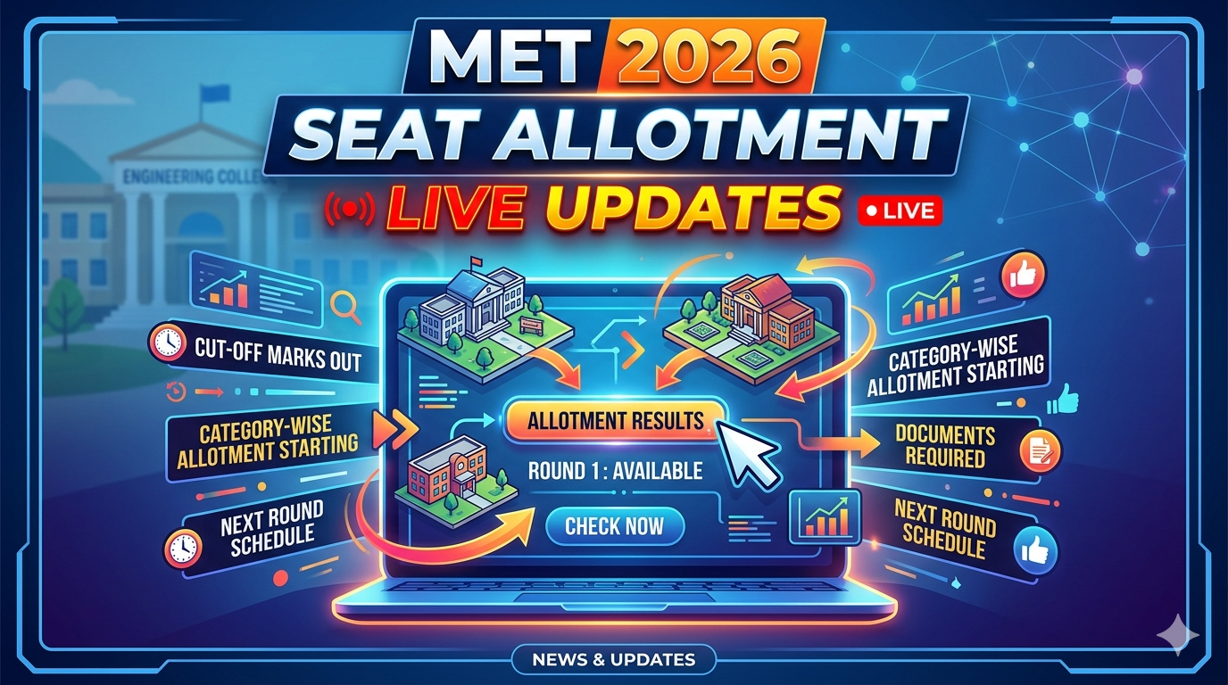 MET 2026 Seat Allotment LIVE Updates