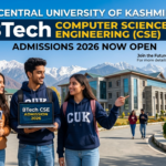 Central University of Kashmir Starts BTech CSE Admission 2026
