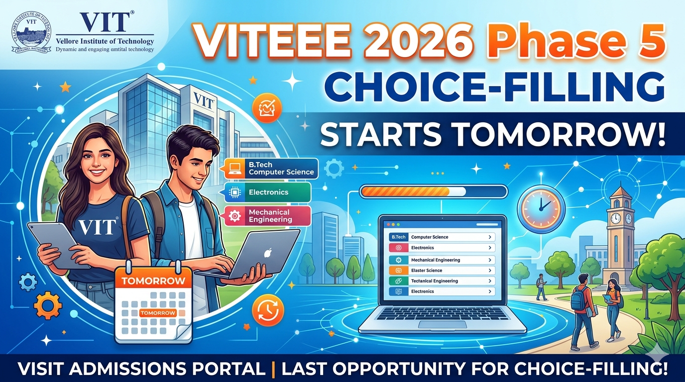 VITEEE 2026 Phase 5 Choice-Filling Starts Tomorrow