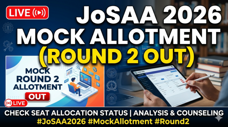 JoSAA 2026 Mock Allotment (Round 2 OUT) LIVE