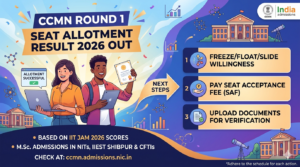 CCMN Round 1 Seat Allotment Result 2026 Out;