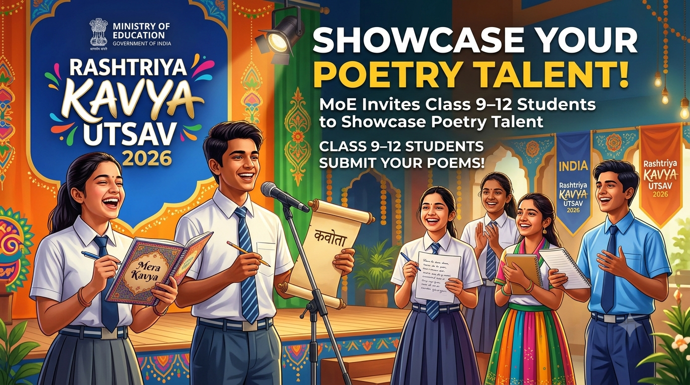 Rashtriya Kavya Utsav 2026: MoE Invites Class 9–12 Students to Showcase Poetry Talent