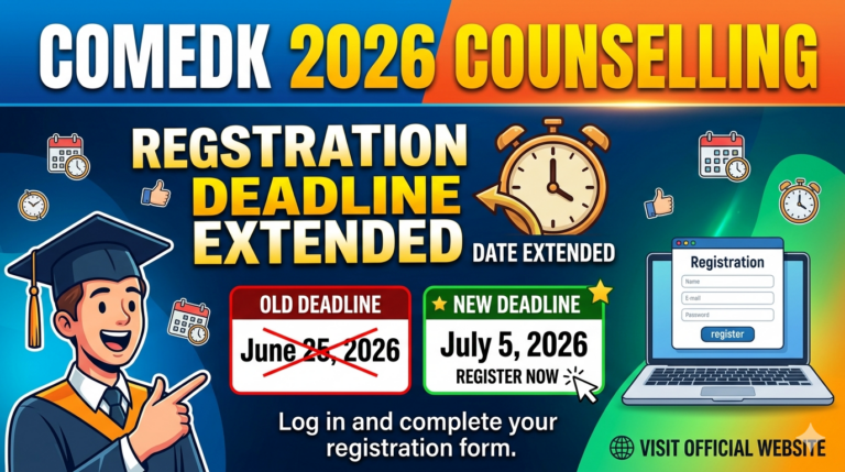 COMEDK 2026 Counselling Registration Deadline Extended