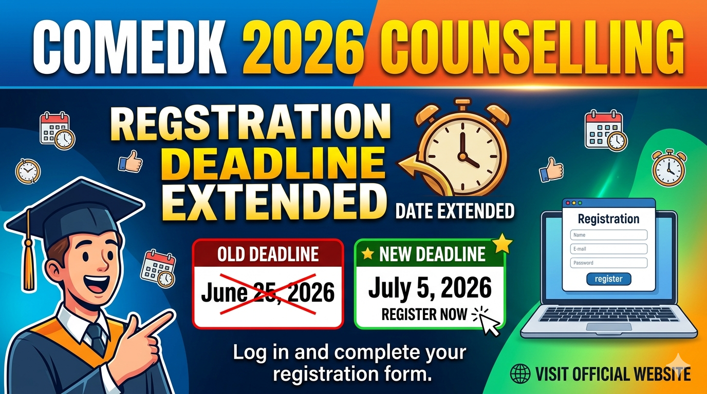 COMEDK 2026 Counselling Registration Deadline Extended