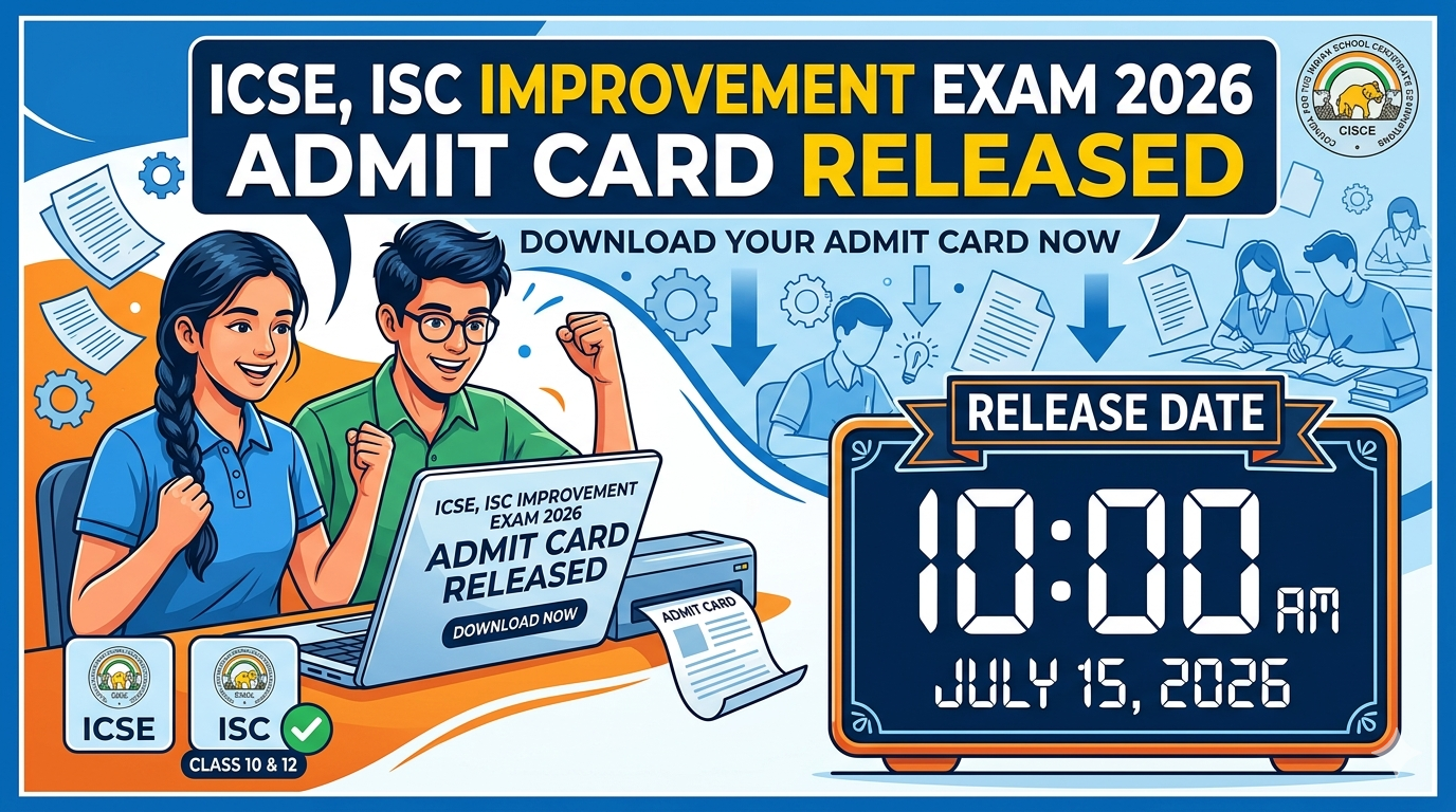 ICSE, ISC Improvement Exam Admit Card 2026 Released
