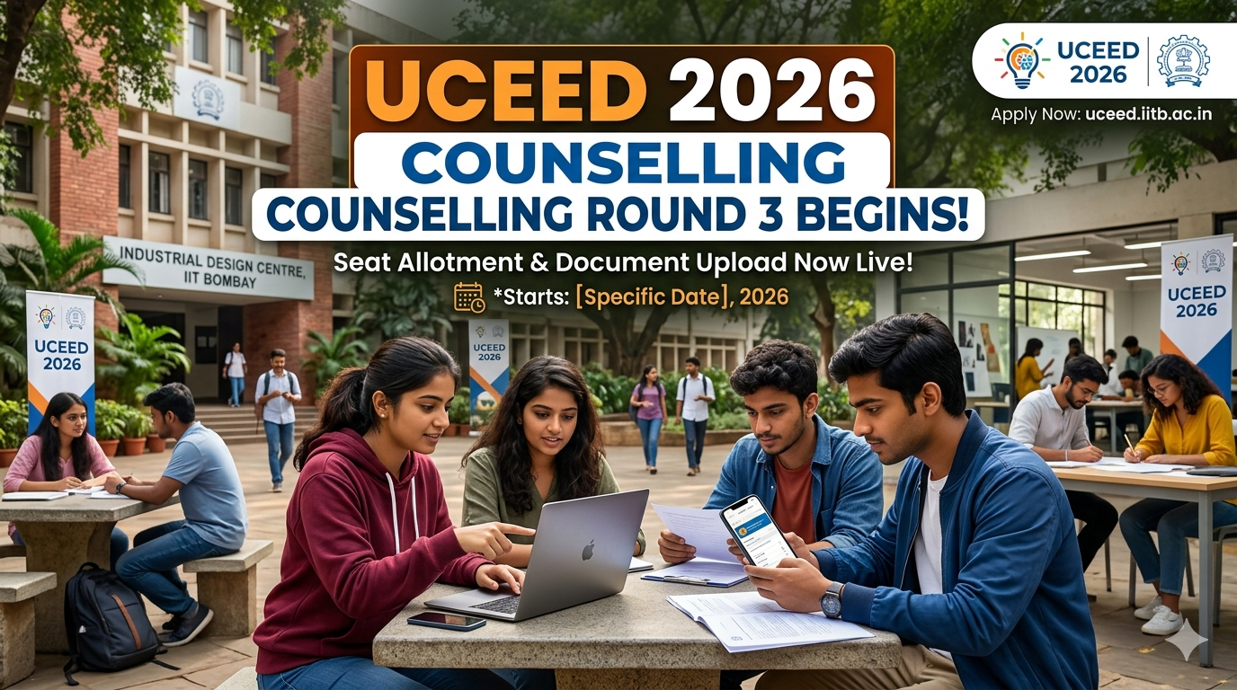 UCEED 2026 Counselling Round 3 Begins