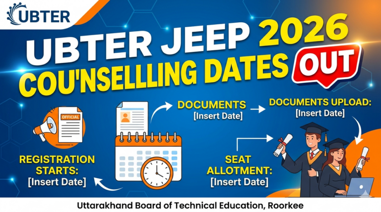 UBTER JEEP 2026 Counselling Dates Out