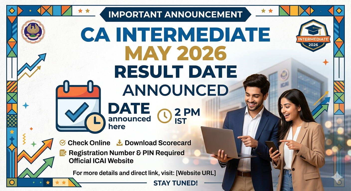 CA Intermediate May Result Date 2026 Announced