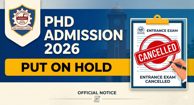 Anna University PhD Admission 2026 Put on Hold