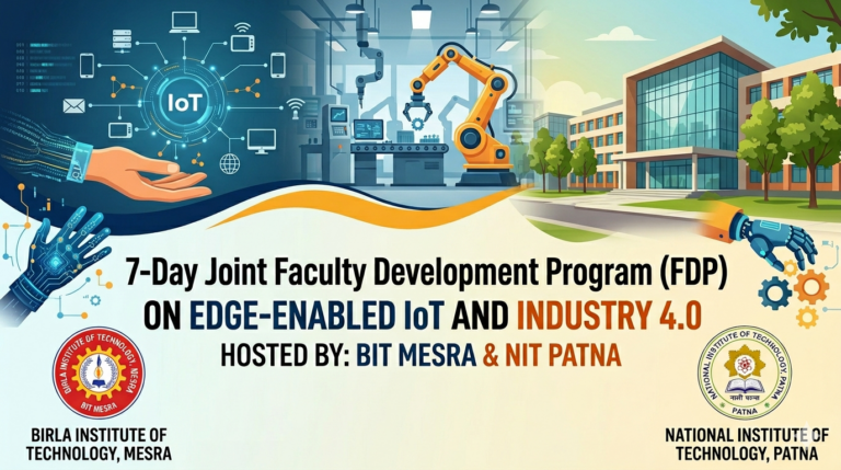 BIT Mesra and NIT Patna to Host 7-Day Faculty Development Program on Edge-Enabled IoT and Industry 4.0