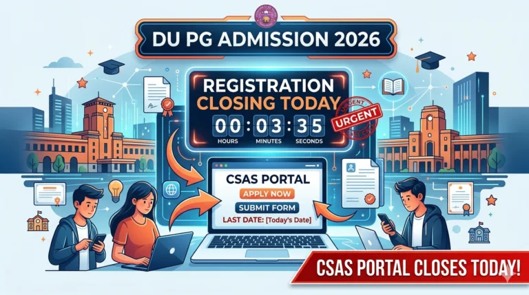 DU PG Admission 2026: CSAS Portal Registration Closes Today; Check Revised Schedule